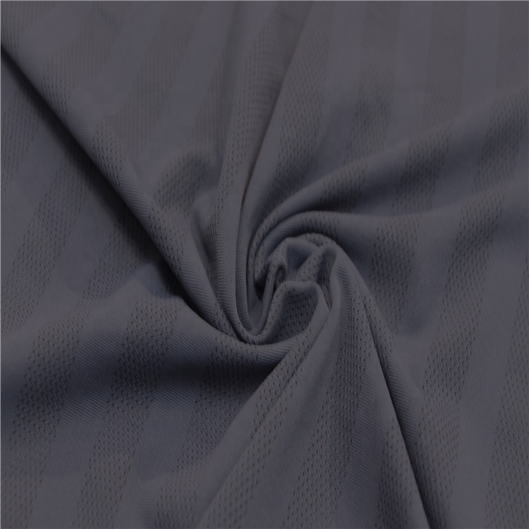 ʻO ka maikaʻi maikaʻi 90% Polyester 10% Spandex Stripe Breathable Mesh Training Tee Fabric