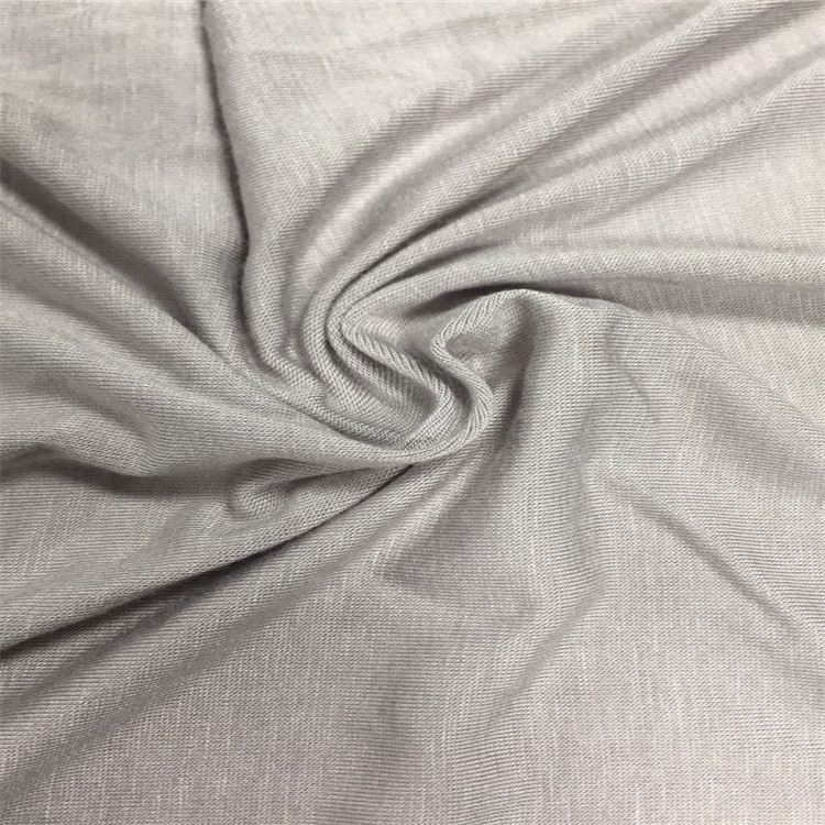 Pohodlná Mäkká obojstranná sivá džersejová tkanina na športové oblečenie 94 % umelý hodváb 6 % spandex tkanina