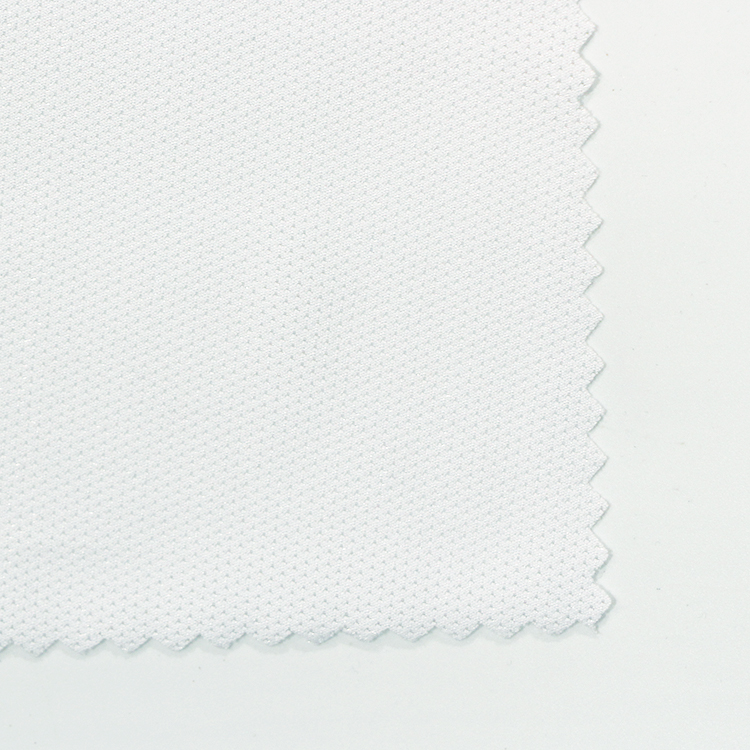 Произвођач Јиакинг бела 95% полиестер 5% спандекс растезљива мрежаста тканина за спортску одећу