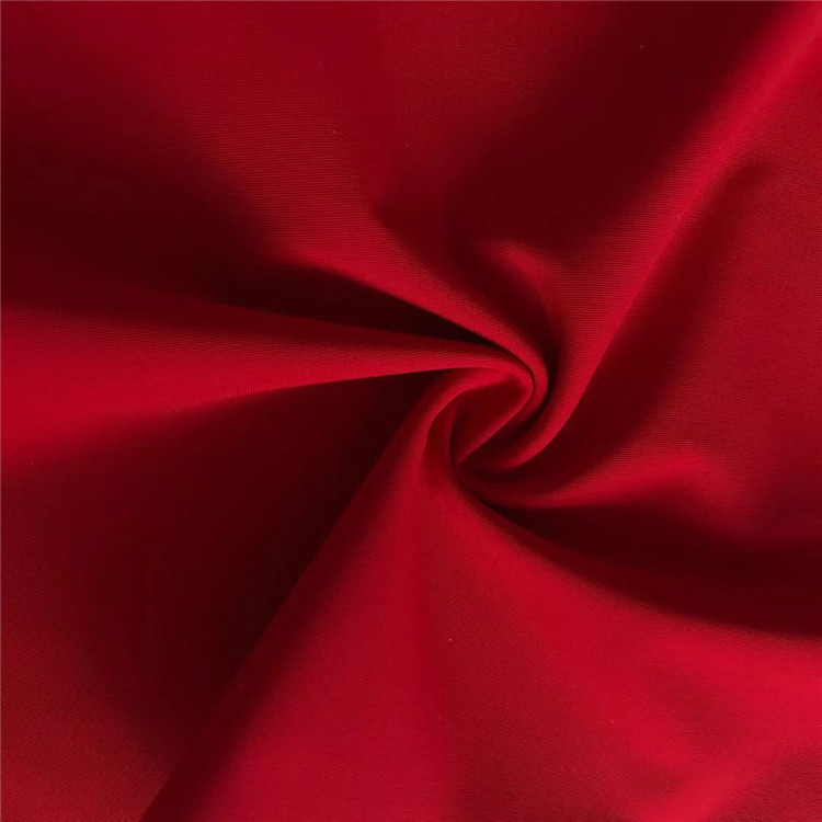 Red Polyamide Elastane Yoga Wear Fabric Fabrik Anjal Bretahble Selesa Untuk Pakaian Sukan