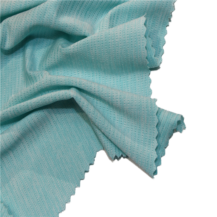චීන රන් සැපයුම්කරු Jacquard Mesh Jersey 92%Polyester 8%Spandex Sportswear Fabric