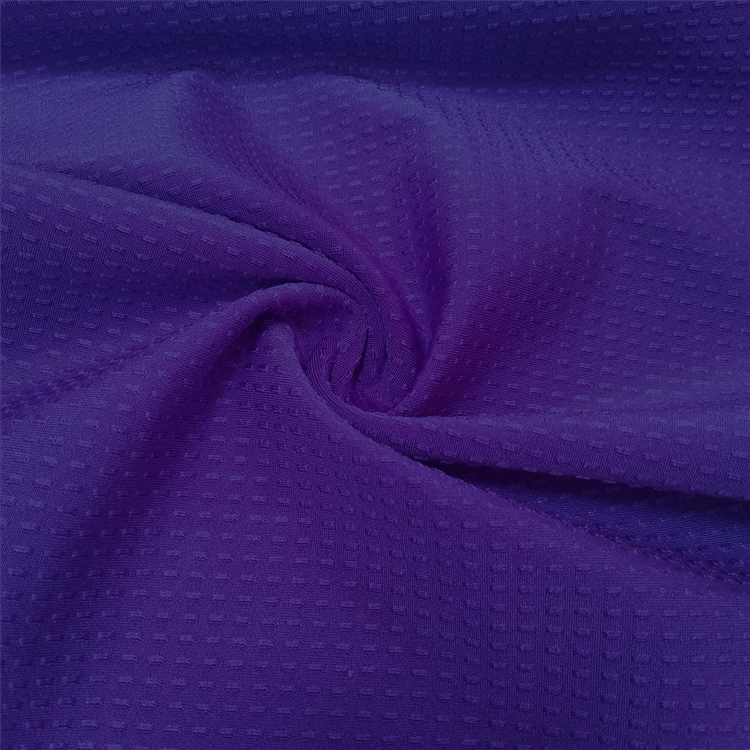 Sina calidum venditionis fabricae sportswear altae elasticitates nylon / Spandex Jacquard purpura fabricae