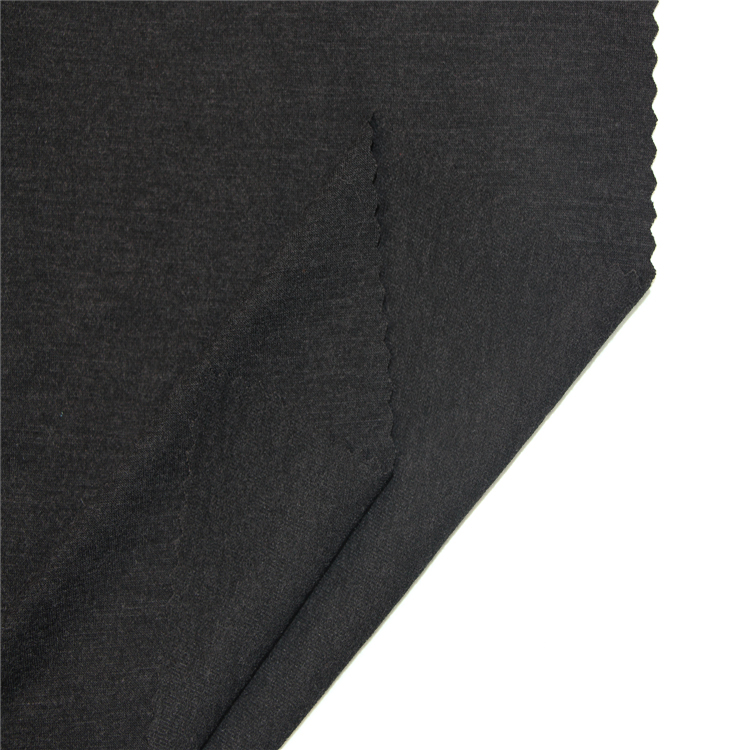 65.2% Lenzing Viscose 27.8% Coffee Viscose 7% Spandex Jersey Black Fabric For Lingerie Underwear