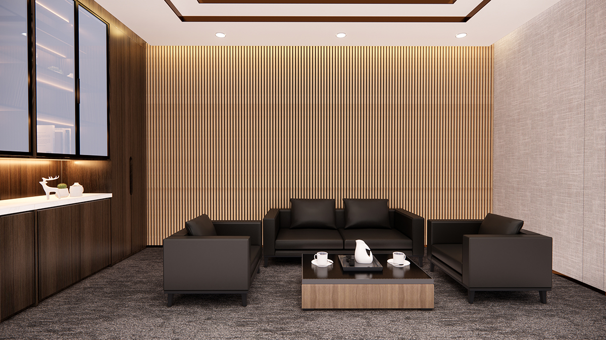 Wood strip sound-absorbing panel is the most convenient installation ~