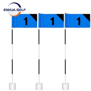 Golf Flag Stick Pole Trädgård Bakgård Matta Putting Hole Cup Pin Flagga Set