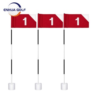 Golf Flag Stick Pole Garden Backyard Mat Putting Hole Cup Pin Flag Set