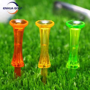 Tee de golf de plástico colorido, tee graduada de control de altura de 20 mm de diámetro para accesorios de golf