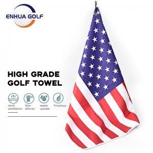 3 Ameerika lipuga valatav golfirätik, 100% mikrokiust polüestersinine
