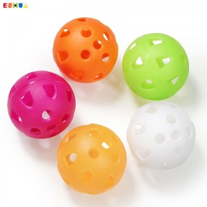 42mm Factory Supply Cheap Plastic Colors Golf Balls Airflow Hollow Golf Practice Training Sports Balls Adjustable Hardness OEM/ODM