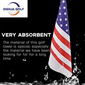 3 Casting Golf Towel in the American Flag 100% Microfiber Polyester Blue