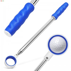 HUAEN GOLF TWO -SIDED 6FT / 9FT / 12FT / 15FT Golf Ball Retriever -Premium Stainless Steel Telescopic Golf Ball Picker, high -quality rubber anti -sliding hand grip