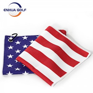 3 Casting Golf Towel in the American Flag 100% Microfiber Polyester Blue