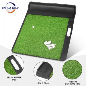 Nieuwe release Rubber Boot Tray Mat Portable Grip Hand-held Golf Hitting Mat met Tray Hot Sale op Amazon