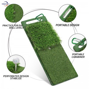 Hot sale on Amazon Latest Design Lightweight Golf Hittting Mat Hand-held Portable Grip Reliable Manufacturer Imported Durable PP grass Synthetic Turf Super Anti-slip Rubber Base