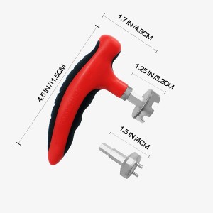 Pemasok Pabrik Custom Retractable Gearless Type Black Plastic Handle Golf Shoe Spike Wrenches Track