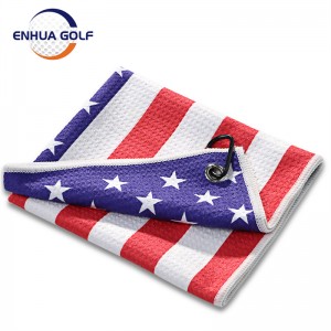 3 odlévací golfový ručník v americké vlajce 100% polyester z mikrovlákna modré