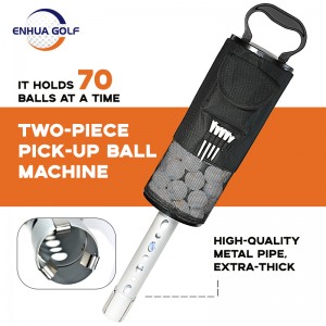Deluxe Shag Bag Golf Ball Retriever Shaft និងចំណុចទាញអាលុយមីញ៉ូមដែលធន់នឹងច្រែះ (កាន់បាល់ 75 គ្រាប់) អ្នកជ្រើសរើសវាយកូនហ្គោល