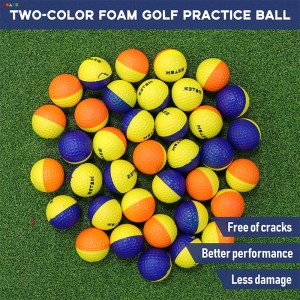HUAEN Foam Practice Golf Balls -Yellow/Orange, Yellow/Blue- Realistic Feel with Limited Flight /Ideal for Indoor or Outdoor Practice