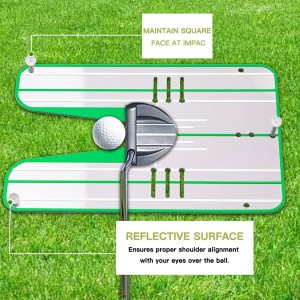 Cermin Aksesori Golf Alat Bantu Latihan Golf Jurulatih Ayunan Lurus Latihan Jaring Tikar Penjajaran Jurulatih Ayunan Garisan Mata