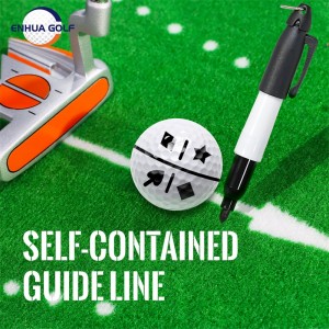 Desain anyar Golf Ball Line teken spidol diatur kalawan 1 kalam Alignment Alat Pabrik Supplier