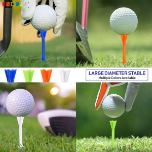 4 Prongs Plastic Golf Tees OEM ODM Wasla Ġdida Double-deck 83mm golf tee manifattur rħas logo personalizzat print kwalità għolja prezz irħas Durabbli Eco-friendly
