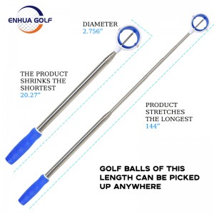 8 Mga Seksyon sa Golf Ball Retriever Telescopic Golf Ball Extandable Picker Tools Portable Outdoor Training Accessories