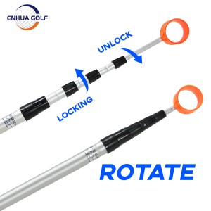 New Arrival Aluminium Telescopic Golf Ball Retriever for Water with Golf Ball Grabber for Putter, Golf pick-up Accessories