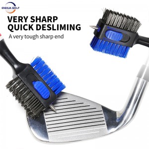 Famoahana vaovao USA Flag design Mini maivana Stylish Golf Club Brush Magnetika Clip Clubber Cleaning Tools Golf Cart Putter Brush High Quality