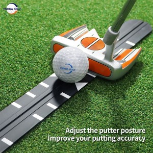 OEM Golf na-etinye Alignment Rail Golf Iting Practice Alignment Guide Calibrated Ruler Aluminum Alloy Golf Trainer Aid for Iting Green Manufacturer