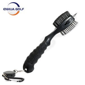 Nettoyeur de brosse de club de golf Kit de nettoyage d'aiguiseur de rainure rétractable Outil de rondelle Accessoires de sport