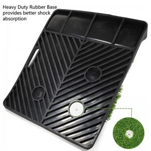 การออกแบบที่จดสิทธิบัตรล่าสุด Hand-held Portable Grip Golf Hitting Mat with Tray 3 Grass Combination ผู้ผลิตที่เชื่อถือได้