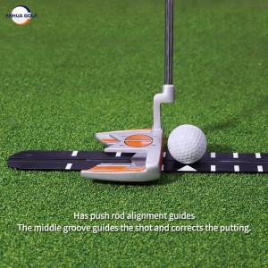 OEM Golf Putting Alignment Rail Golf Putting პრაქტიკა გასწორების გზამკვლევი კალიბრირებული სახაზავი ალუმინის შენადნობის გოლფის ტრენერი დამხმარე მწვანე მწარმოებლის დასაყენებლად