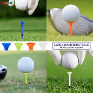 Hot selling Low Resistance New Arrival Medium Cup 6 prongs Plastic Golf Tees with Stripes 83mm tee manufacturer high quality cheap price OEM ODM
