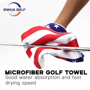 מגבת גולף יציקה בדגל האמריקאי 100% מיקרופייבר פוליאסטר כחול