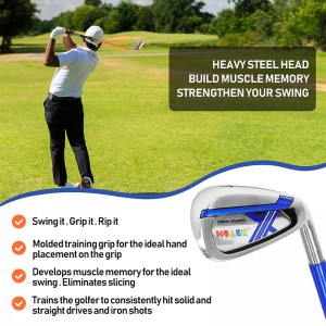 HUAEN Weighted Golf Swing Trainer – Shortened 7 Iron Swing Trainer Golf Club – Swing Trainer Aid to Improve Golf Shot Accuracy and Swing Speed for a Better Golf Game