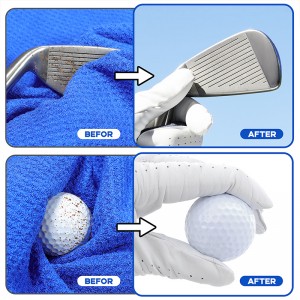 HUAEN  Golf Club Oversized Brush Head with Soft Rubber Hand Grip & Retractable Groove Cleaner Golf Brush,Funny Golf Towel