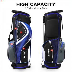 New HUAEN Lightweight Full-Length Dividers Golf Stand Bag with 7 Ways 6 Zippered Pockets Golf Bag factory Golf bag manufacturer