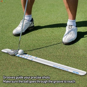 OEM Aluminum Alloy Golf Trainer Aid Calibrated Putting Ruler Practice Alignment Guide Rail OEM Golf Putting Alignment Rail