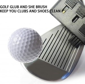 3-in-1 Multi Golf Brush Dan Club Cleaner Dengan Paku Dan Klip