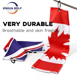 Canada Flag Golf Towel+Golf Club Groove Cleaner Brush