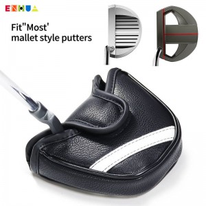 OEM/ODM Waterproof Soft Customized Vintage PU Leather Mallet Putter Head Cover Premium Mallet Putter Cover Putter