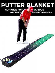 Golf Putting Green Patice Mat – Bærbar matte med automatisk ballreturfunksjon – Treningshjelp for minigolf, spill og gave