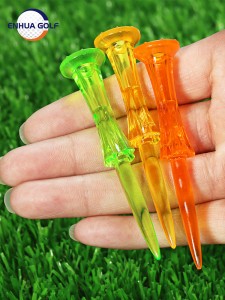 Rangli plastik golf choyshablari pog'onaga tushadigan bitiruvchi qal'a tee balandligi nazorati Golf aksessuarlari uchun 20 mm diametrli