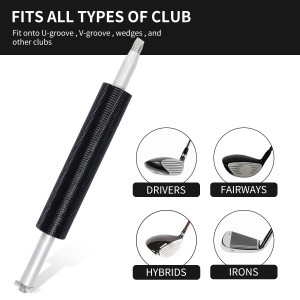 Dènye konsepsyon Golf Club Netwayaj Sharpener Multifonksyonèl Golf Putter Groove Tay mayetik bulkle Apwopriye pou U / V-groove