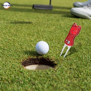Strumento Divot da golf retrattile OEM con pennarello a sfera magnetica Strumento Divot per riparazione golf multifunzione antico all'ingrosso personalizzato