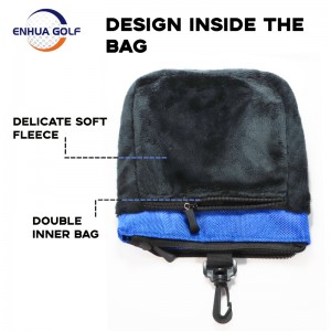 Golf Deluxe Valet торбичка за складирање Водоотпорна мека приспособена четкичка за голф маици торбичка торбичка за маици за голф 600D Полистер + руно