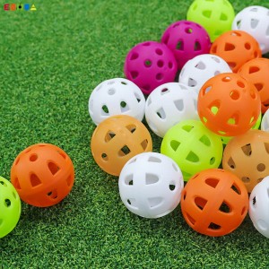 42mm Factory Supply Cheap Plastic Colors Golf Balls Airflow Hollow Golf Practice Training Bọọlụ bọọlụ na-agbanwe agbanwe ike OEM/ODM
