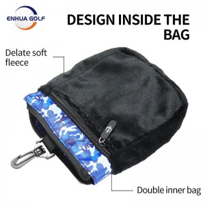 Kulay ng Camouflage Golf Tee Pouch Multi-Pocket Zipper Golf Ball Tee Handbag Ditty Bag Portable Golf Accessories Pouch na may Clip