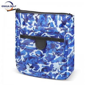Camouflage Color Golf Tee Pouch Multi-Pocket Zipper Golf Tee Handbag Ditty Bag Portable Golf Accessories Pouch with Clip