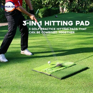 Fabriksforsyning 3 I 1 Kombination slagmåtte nyt patenteret design Håndholdt Portable Grip Golf Hitting Mat pålidelig Producent